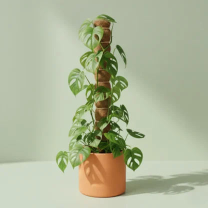 Tutor para plantas de bambú, musgo y fibra de coco